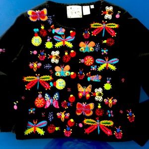 Michael Simon Cardigan Butterflies, Dragonflies M
